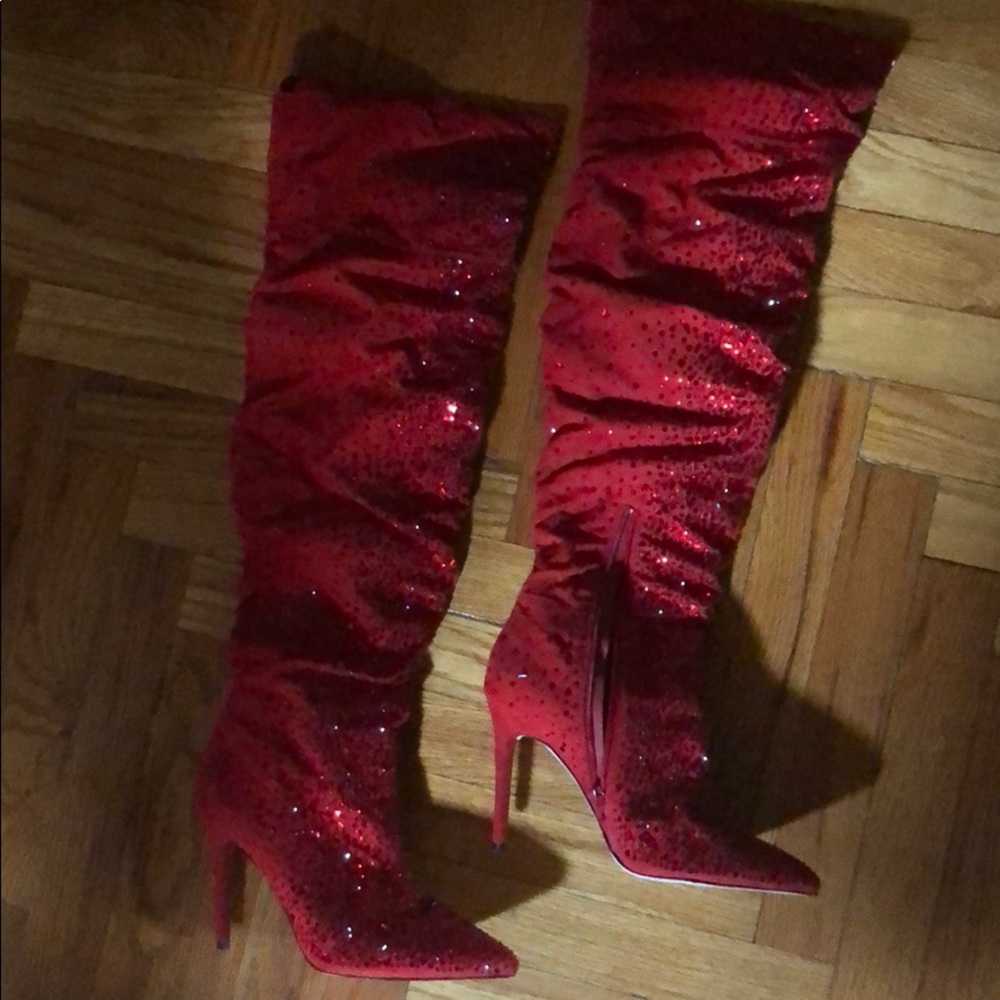 Red Bedazzled Boots